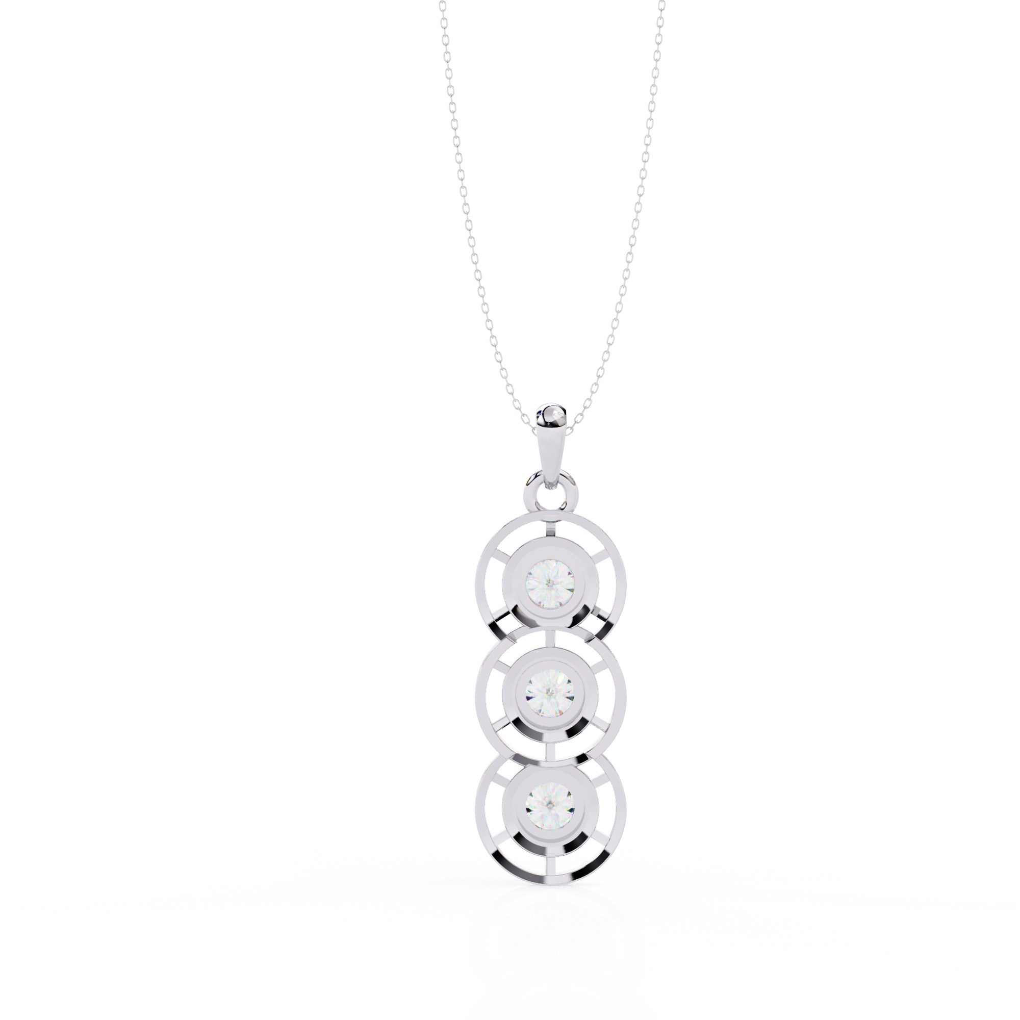 Solitairekart 1.24ct Natural Diamond Trinity Spark Pendant-H Color, VS1 Clarity